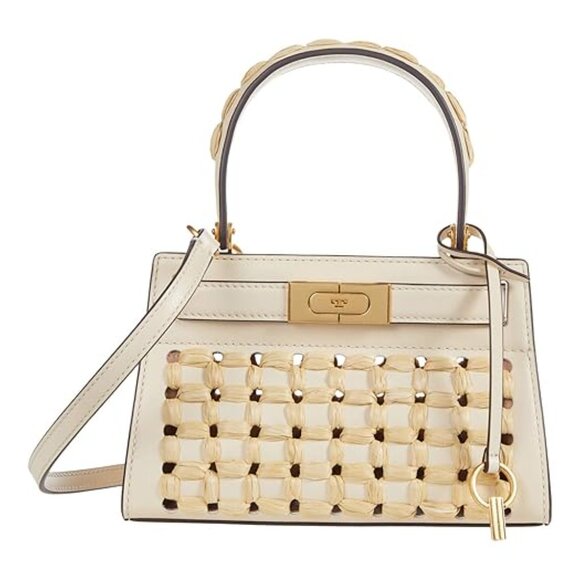 Tory Burch Handbags - NWOT Tory Burch Lee Radziwill Raffia Punch Petite Bag